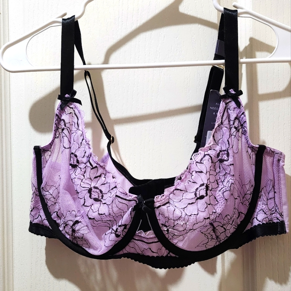 Cacique Lavender Lace Underwire Bra 42DD